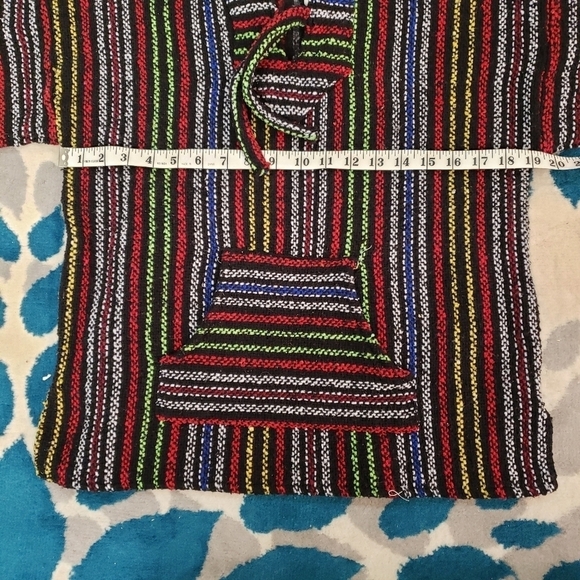 Comerllan Multicolored Poncho and Hoodie sz M - Picture 3 of 8